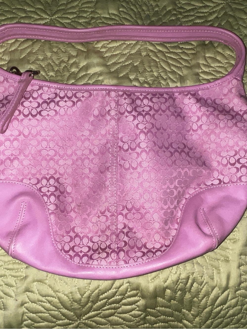 Coach Pink Signature Jacquard Shoulder Bag